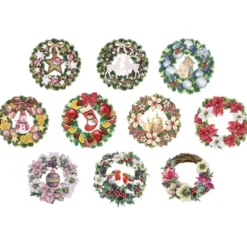 3-D Motive, Weihnachtliche Kränze, 8-9cm, 10 Motive