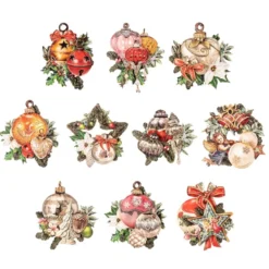 3-D Motive, Weihnachts-Baumschmuck, 8-11cm, 10 Stück