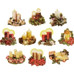 3-D Motive, Weihnachtsgestecke, Gold-Gravur, 6-8cm, 10 Motive