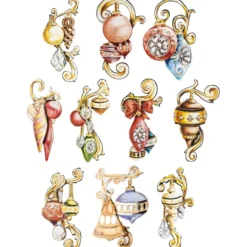 3-D Motive, Weihnachtskugeln Vintage, 4,5-13cm, 10 Motive