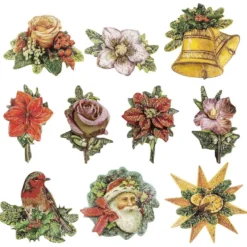 3-D Motive, Weihnachtsmotive, 9cm x 9cm, 10 Motive