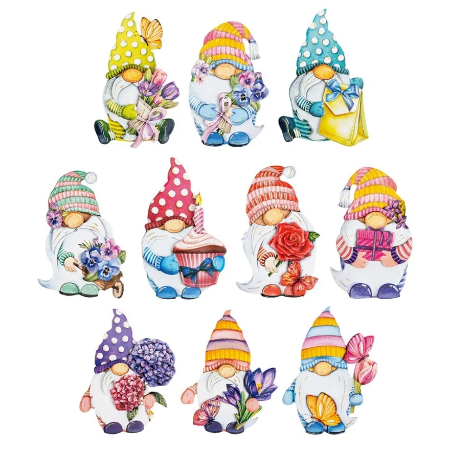3-D Motive, Wichtel im Frühling, 6,5-10cm, 10 Motive