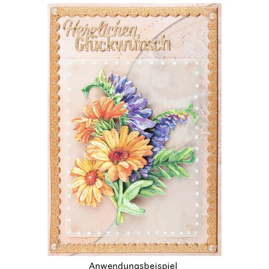3-D Motive, Wiesenblumen, 6,5-11,5cm, 10 Motive