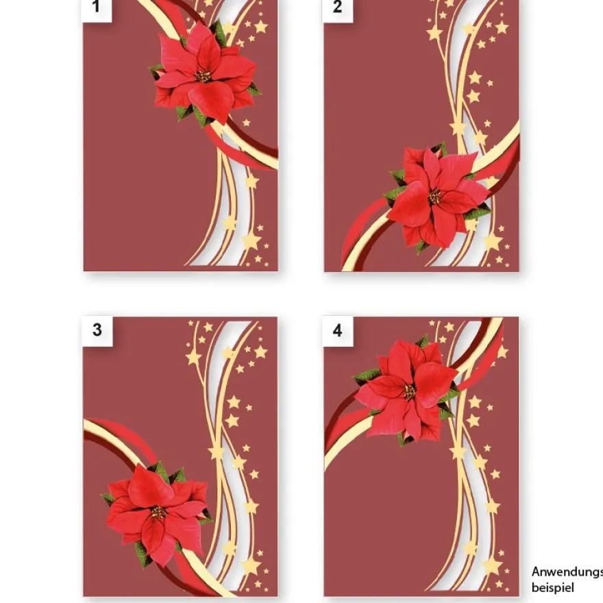 3-D Motive, Winterblüten mit Schwung, 8,5-10,5cm, 10 Motive