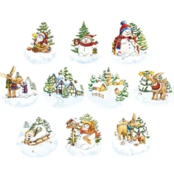 3-D Motive, Winterlandschaften, 7,5-9cm, 10 Motive