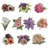 3-D Motive, Zauberhafte Blüten, Gold-Gravur, 8x8cm, 10er Set
