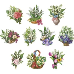 3-D Motive, Zauberhafte Maiglöckchen, 7-10, 5 cm, 10 Motive