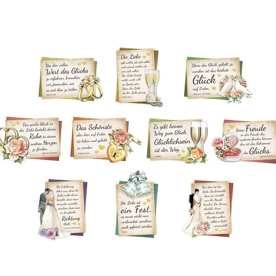 3-D Motive, Zur Hochzeit, 6,5-10cm, 10 Motive