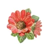 3-D Motiv, rote Blüte, Gold-Gravur & Glimmerlack, 8 cm