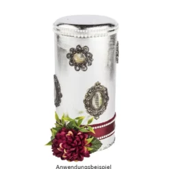 Dose aus Metall mit Deckel, rund, Ø 8,5cm, 17,5cm hoch, 990ml, silber-matt