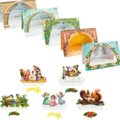 3-D Podest-Grußkarten & 3-D Aufsteller-Motive "Winter-Idylle", B6, inkl. Umschläge, 30-teilig