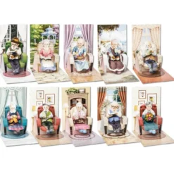 3-D Pop-Up Grußkarten "Sessel", inkl. 3-D Motive "Oma & Opa" und Umschläge, 40-teilig