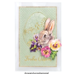 3-D Prägeschablone Deluxe, Frohe Ostern, 15,5cm x 10cm