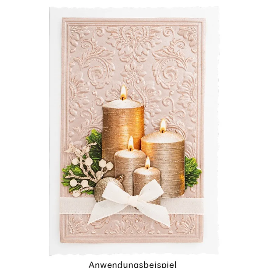 3-D Prägeschablone Deluxe, Hintergrund, Ornamentik 2, 15,5cm x 10cm