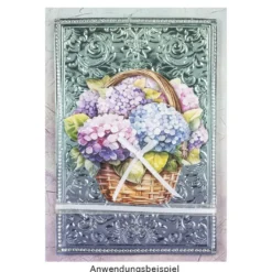 3-D Prägeschablone Deluxe, Hintergrund, Ornamentik 2, 15,5cm x 10cm