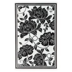 3-D Prägeschablone Deluxe, Hintergrund, Floral 1, 15,5cm x 10cm