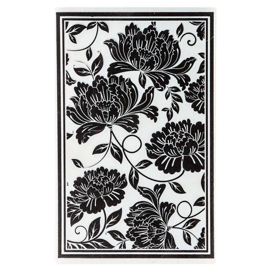 3-D Prägeschablone Deluxe, Hintergrund, Floral 1, 15,5cm x 10cm