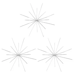 Drahtsterne, 16-strahlig, Ø 15cm, silber, 3 Stück