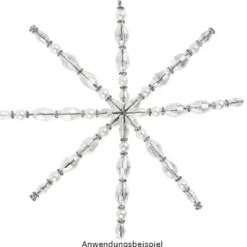 Drahtsterne, 8-strahlig, Ø 13cm, silber, 5 Stück