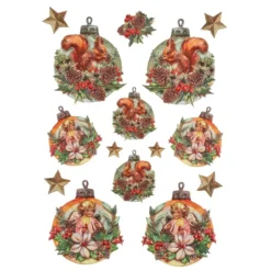 3-D Relief-Sticker, Baumschmuck 2, verschiedene Größen, selbstklebend