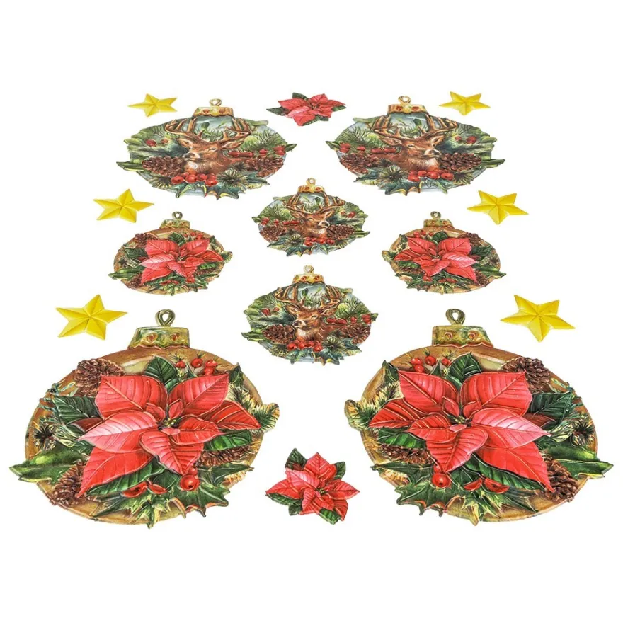 3-D Relief-Sticker, Baumschmuck 5, verschiedene Größen, selbstklebend