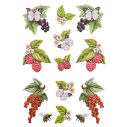 3-D Relief-Sticker, Beerenvielfalt 1, verschiedene Größen, selbstklebend