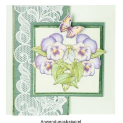 3-D Relief-Sticker, Blaue Blüten 1, verschiedene Größen, selbstklebend
