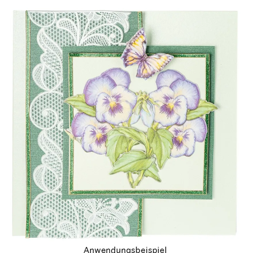 3-D Relief-Sticker, Blaue Blüten 1, verschiedene Größen, selbstklebend