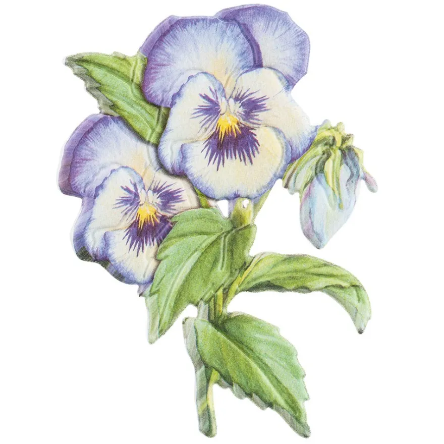 3-D Relief-Sticker, Blaue Blüten 1, verschiedene Größen, selbstklebend