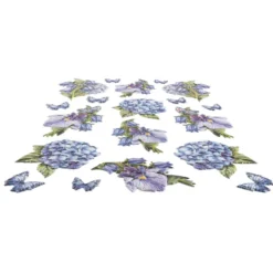 3-D Relief-Sticker, Blaue Blüten 4, verschiedene Größen, selbstklebend