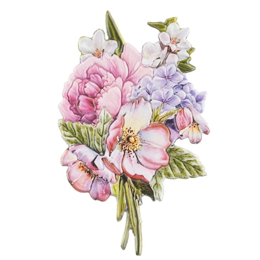 3-D Relief-Sticker, Blaue Blüten 5, verschiedene Größen, selbstklebend