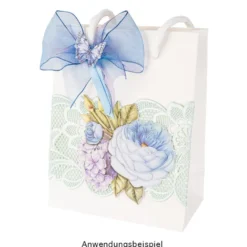 3-D Relief-Sticker, Blaue Blüten 3, verschiedene Größen, selbstklebend