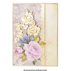 3-D Relief-Sticker, Blaue Blüten 3, verschiedene Größen, selbstklebend