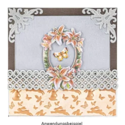 3-D Relief-Sticker, Blütenrahmen, verschiedene Größen, selbstklebend