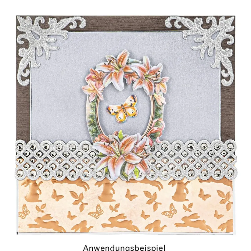 3-D Relief-Sticker, Blütenrahmen, verschiedene Größen, selbstklebend