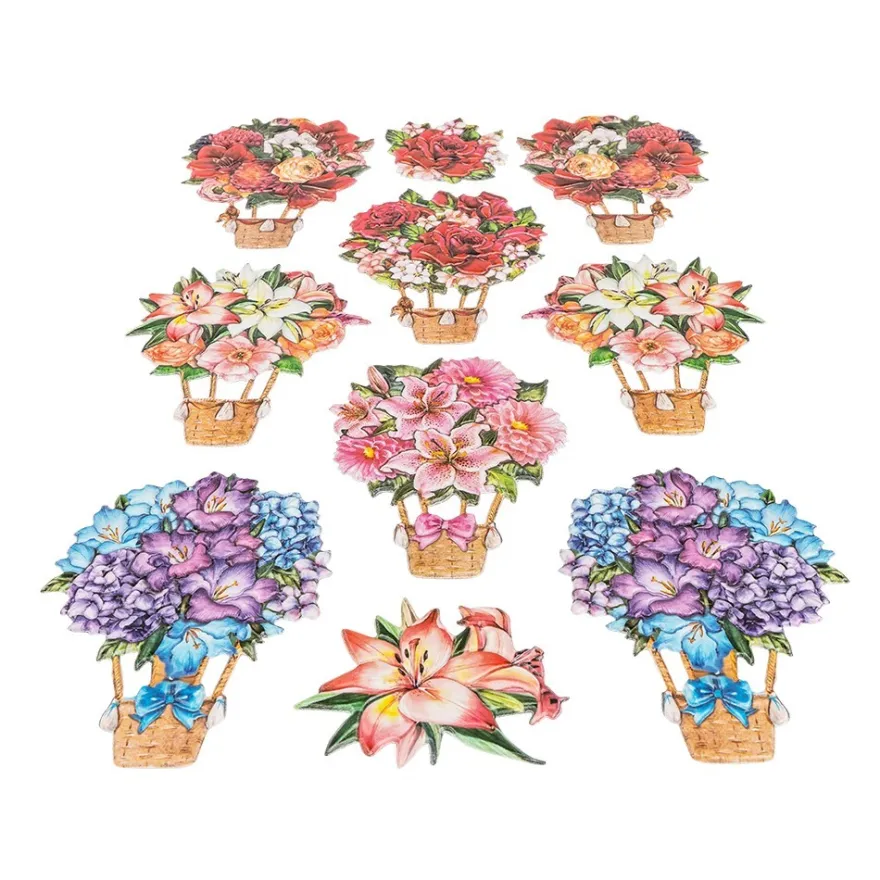 3-D Relief-Sticker, Blumen-Ballons, verschiedene Größen, selbstklebend
