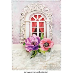 3-D Relief-Sticker, Blumen 4, 21cm x 30cm, verschiedene Größen, selbstklebend