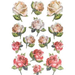 3-D Relief-Sticker, Blumen 3, 21cm x 30cm, verschiedene Größen, selbstklebend