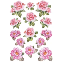 3-D Relief-Sticker, Blumen 2, 21cm x 30cm, verschiedene Größen, selbstklebend