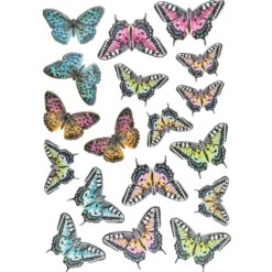 3-D Relief-Sticker, Blumen & Schmetterlinge 3, 21cm x 30cm, verschiedene Größen, selbstklebend
