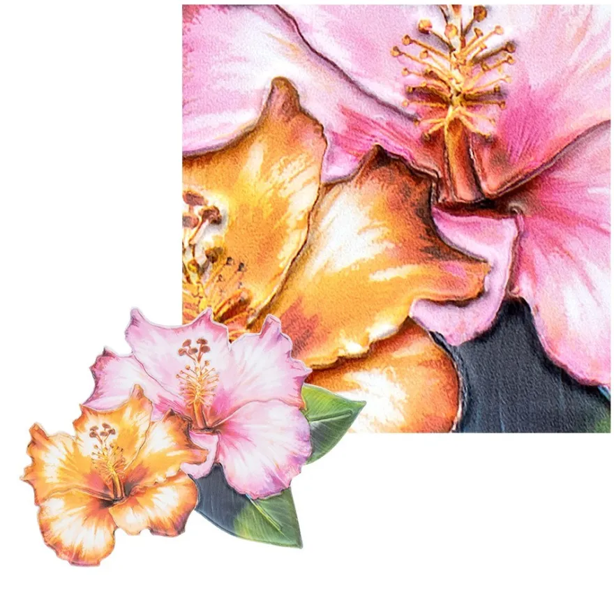 3-D Relief-Sticker, Blumen & Schmetterlinge 2, 21cm x 30cm, verschiedene Größen, selbstklebend