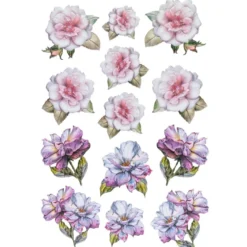 3-D Relief-Sticker, Blumen & Schmetterlinge 4, 21cm x 30cm, verschiedene Größen, selbstklebend
