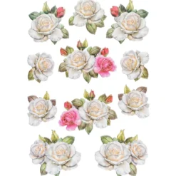3-D Relief-Sticker, Blumen & Schmetterlinge 1, 21cm x 30cm, verschiedene Größen, selbstklebend