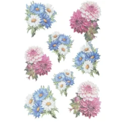 3-D Relief-Sticker, Blumensträuße 2, verschiedene Größen, selbstklebend