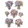 3-D Relief-Sticker, Blumensträuße 5, verschiedene Größen, selbstklebend