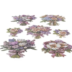 3-D Relief-Sticker, Blumensträuße 5, verschiedene Größen, selbstklebend