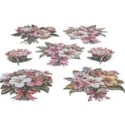 3-D Relief-Sticker, Blumensträuße 4, verschiedene Größen, selbstklebend