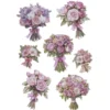 3-D Relief-Sticker, Blumensträuße 1, verschiedene Größen, selbstklebend