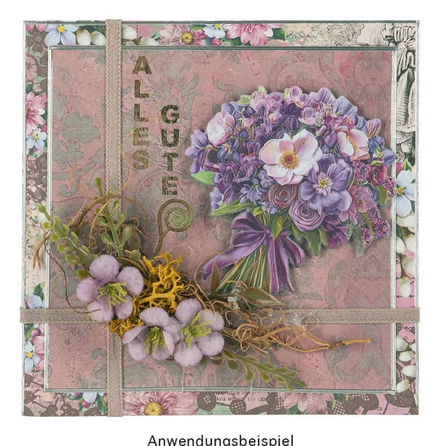 3-D Relief-Sticker, Blumensträuße 2, verschiedene Größen, selbstklebend