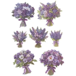 3-D Relief-Sticker, Blumensträuße 2, verschiedene Größen, selbstklebend